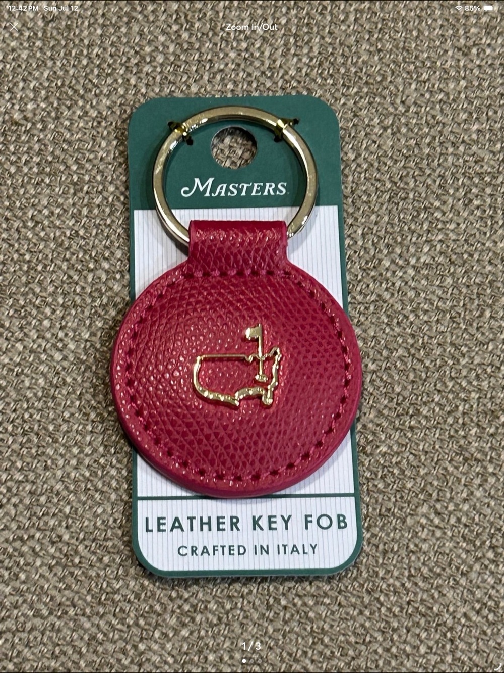 NWT.. 2026 Authentic Masters Pink Leather Key Fob